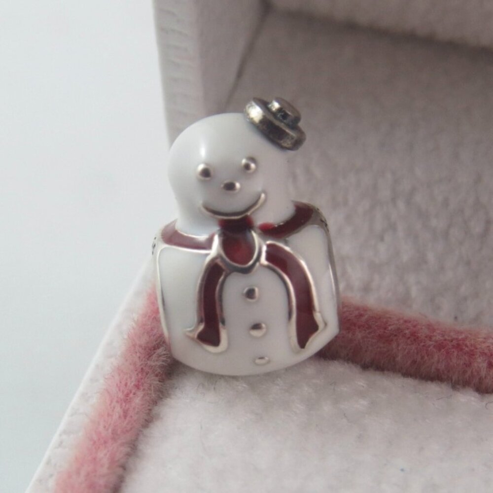 Pandora Snowman Charm Snow Man Charm Happy Snowman Charm (H8)